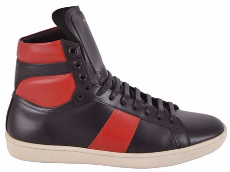 ysl black red sneakers|ysl high top sneakers.